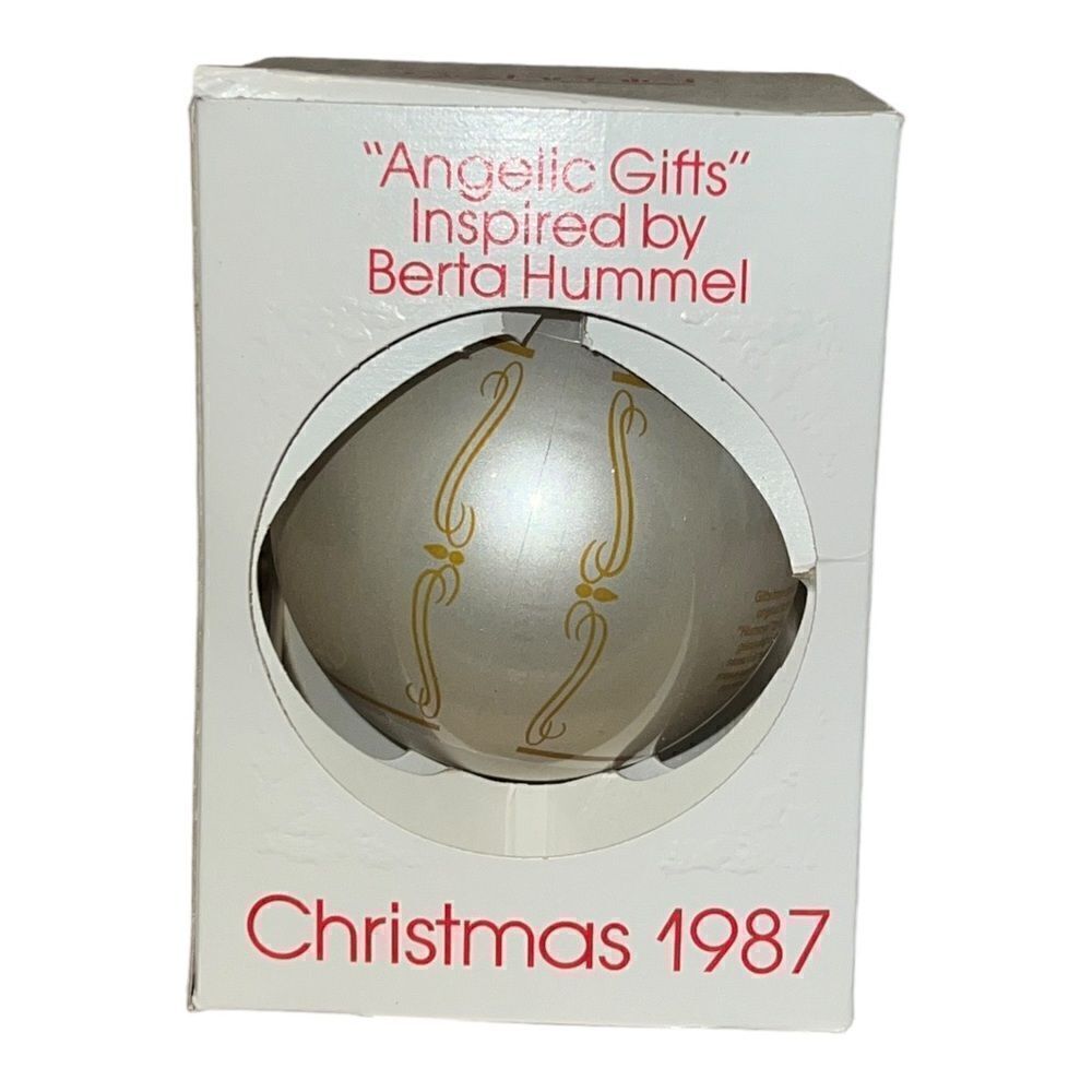 Schmid Berta Hummel Angelic Gifts 1987 Christmas Glass Ornament W Box - Picture 2 of 7